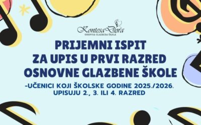 Prijemni ispit za upis u prvi razred glazbene škole