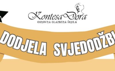 Svečana dodjela svjedodžbi i pohvalnica učenicima Osnovne glazbene škole Kontesa Dora