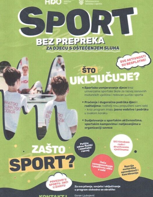 SPORT BEZ PREPREKA ZA DJECU S OŠTEĆENJEM SLUHA